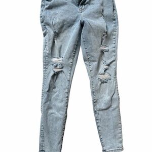 Maurices Light Blue Distressed Skinny Jeans